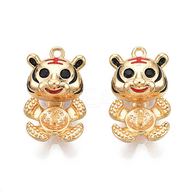Brass Enamel Peg Bails Pendants KK-N216-368-1