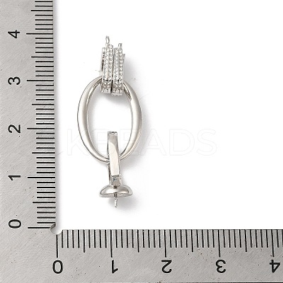 Rack Plating Brass Micro Pave Clear Cubic Zirconia Fold Over Clasps KK-A222-08P-1