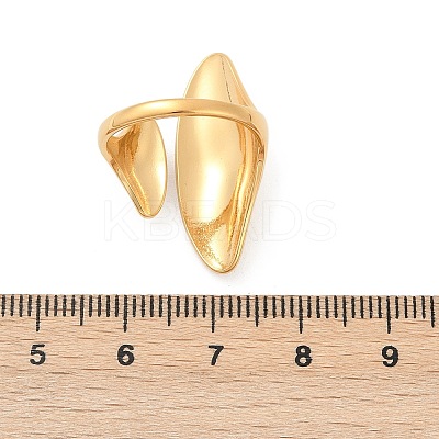 Horse Eye 304 Stainless Steel Open Cuff Rings LS-RJEW-R018-01G-04-1
