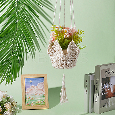 Polyester Weaving Flower Pots Net Pocket AJEW-WH20067-078-1