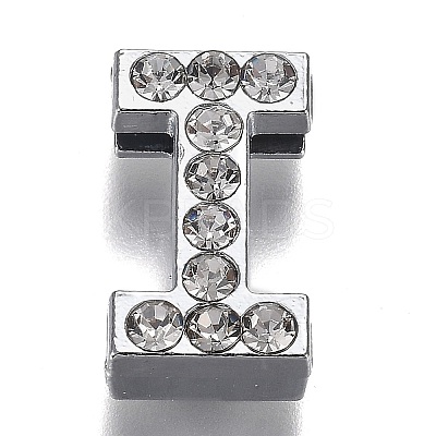 Alloy Letter Slide Charms RB-F034-01I-P-RS-1