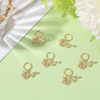 6Pcs Brass Micro Pave Clear Cubic Zirconia Pendants KK-BBC0018-93-1