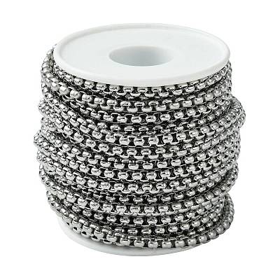 Tarnish Resistant 304 Stainless Steel Box Chains CHS-K001-37C-1