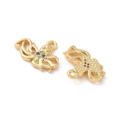 Brass Micro Pave Cubic Zirconia Charms X1-KK-C099-01F-G-1