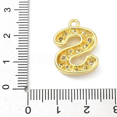 Brass Micro Pave Clear Cubic Zirconia Pendants KK-I476-02G-S-1
