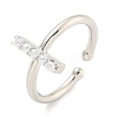 Rack Plating Brass Open Cuff Rings for Women RJEW-F162-01P-I-1