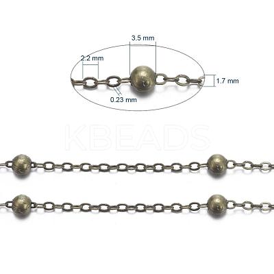 Brass Flat Oval Cable Chains X-CHC018Y-AB-1