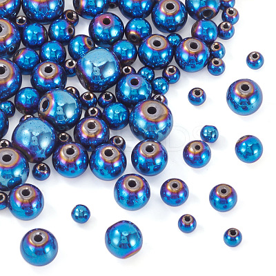 100Pcs 4 Styles Electroplated Synthetic Non-magnetic Hematite Beads G-TA0002-90-1