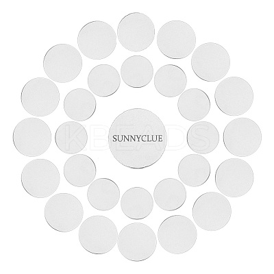 200Pcs 2 Style 316 Surgical Stainless Steel Cabochons STAS-SC0003-29-1