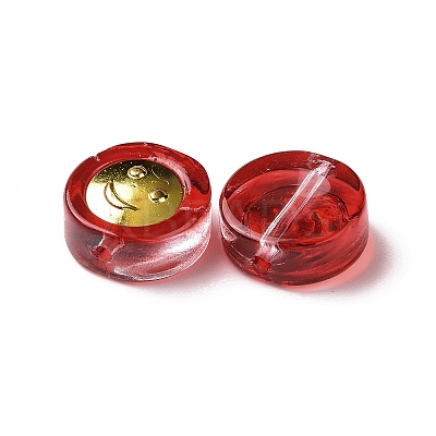 Transparent Spray Painted Glass Beads GLAA-I050-15I-1