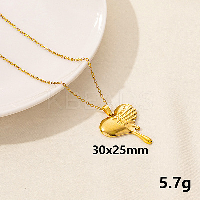 Vintage Stainless Steel Heart Pendant Lock Collarbone Chain Necklace for Women KO0043-2-1