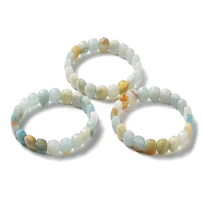 Natural Flower Amazonitel Beaded Stretch Bracelet G-E010-01-01-1