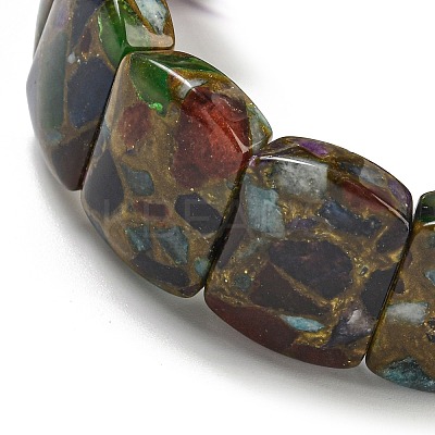 Synthetic Rectangle Gold Clinquant Stone Stretch Bracekets G-P549-01B-1