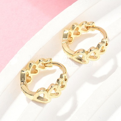 Hollow Heart Brass Hoop Earrings EJEW-Z102-16G-1
