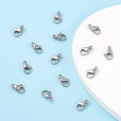 Tarnish Resistant Polished 304 Stainless Steel Lobster Claw Clasps STAS-R072-39A-1