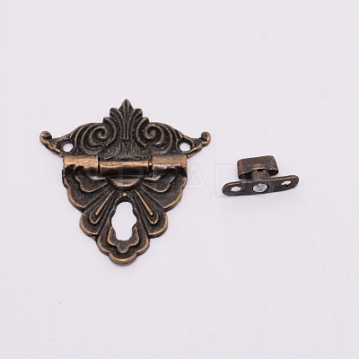 Iron Lock Catch Clasps IFIN-WH0034-22AB-1
