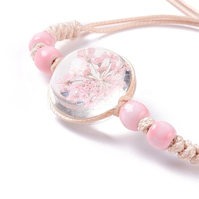 Handmade Dry Pressed Flower Link Bracelet for Girl Women BJEW-C004-01H-1