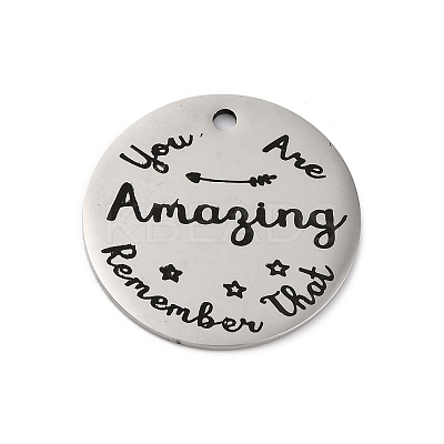 Anti-Tarnish 201 Stainless Steel Pendants STAS-R002-01P-24-1