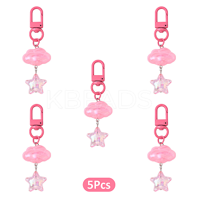 Cloud with Star Acrylic Pendant Decoraions HJEW-YW00184-01-1