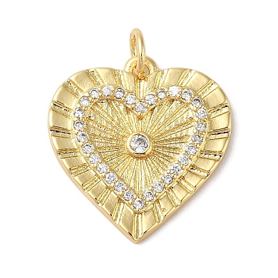 Rack Plating Brass & Cubic Zirconia Pendants X-KK-L216-053G-1