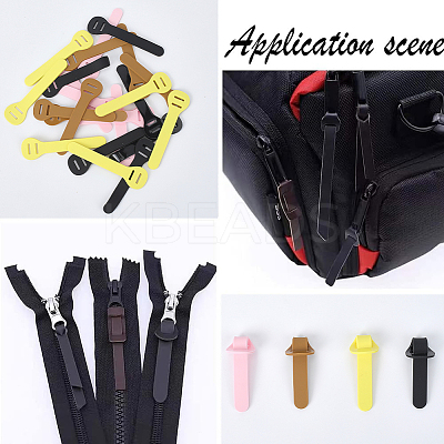 24Pcs 4 Colors PVC Zipper Pull Tabs PVC-GF0001-02A-02-1