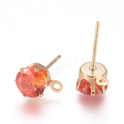 Brass Stud Earring Findings KK-L199-B02-G-1