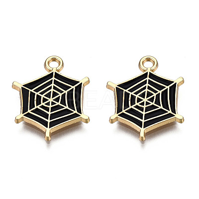 Light Gold Plated Alloy Pendants LS-X-ENAM-T009-14A-1