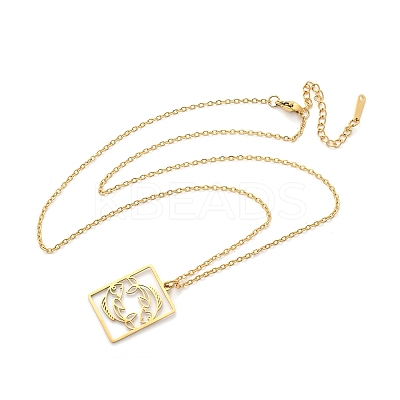 304 Stainless Steel Necklace LS-NJEW-D330-01G-12-1