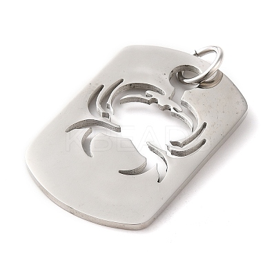 Non-Tarnish Hollow 304 Stainless Steel Pendants STAS-C086-04B-P-1