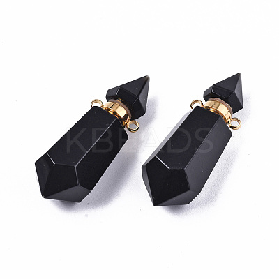 Faceted Natural Obsidian Pendants G-T131-15A-1