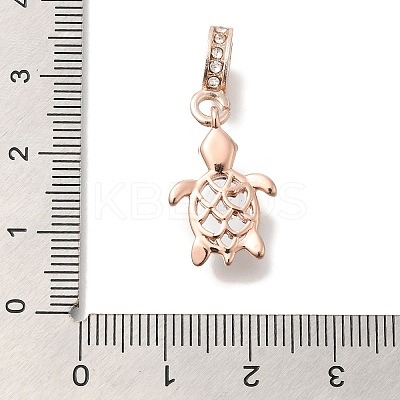 Rack Plating Alloy Rhinestone European Dangle Charms FIND-H005-45KCG-03-1