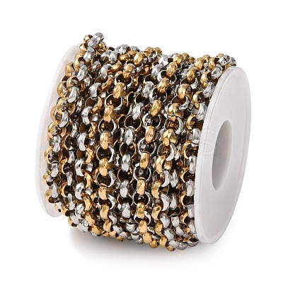 Two Tone 304 Stainless Steel Rolo Chains CHS-A021-04GP-1