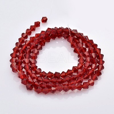 Faceted Bicone Glass Beads Strands X-EGLA-P017-3mm-12-1