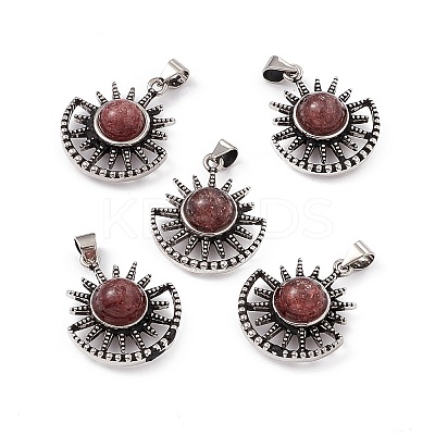 Natural Strawberry Quartz Pendants KK-A173-08AS-02-1