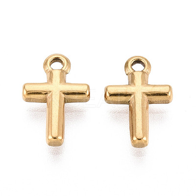 304 Stainless Steel Cross Charms STAS-T072-50G-1