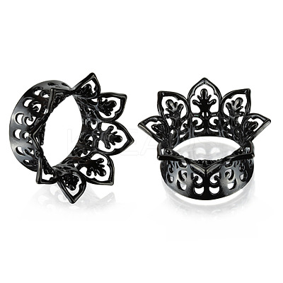 Hollow Out Flower Brass Alloy Ear Tunnels FS-WG7C815-10-1