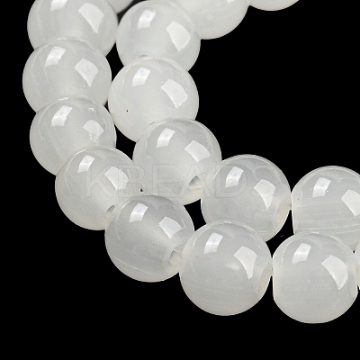Baking Paint Imitation Jade Glass Round Bead Strands DGLA-Q021-6mm-01-1