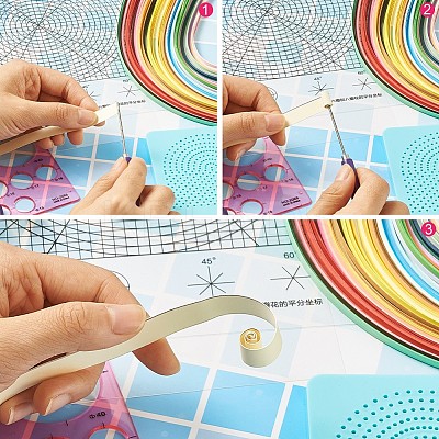 DIY Paper Quilling Strips Sets: Random Color Paper Quilling Strips DIY-S038-001-1
