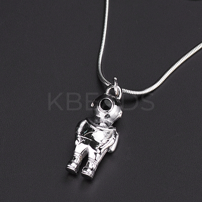 Cute 316 Surgical Stainless Steel Spaceman Pendant Necklaces for Women's Daily Wear AD9649-1-1