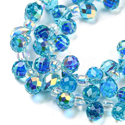 Electroplate Transparent Glass Beads Strands EGLA-P052-01A-AB03-1