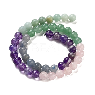 Natural Flower Amazonite & Amethyst & Flower Amazonite & Green Aventurine & Blue Aventurine Beads Strands G-B095-A01-04-1