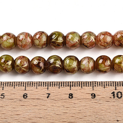 Baking Paint Glass Beads Strands DGLA-N003-8mm-B11-1