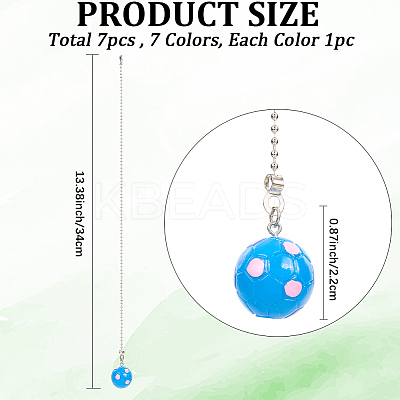 7Pcs Football Resin Charms Ceiling Fan Pull Chain Extenders PALLOY-CP00005-1
