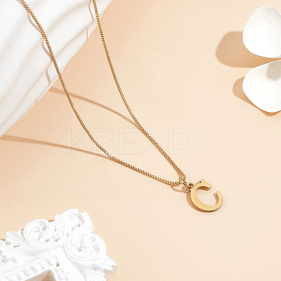 1pc 304 Stainless Steel Letter Pendant Necklaces NJEW-LP0001-38C-G-1