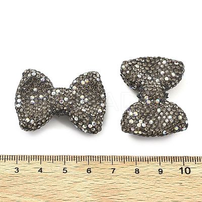 Bowknot Shape Polymer Clay Rhinestone Beads CLAY-NH0001-05A-1