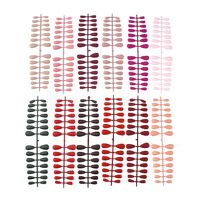 7 Different Size Frosted Solid Color French Short False Nails MRMJ-Q124-M-1