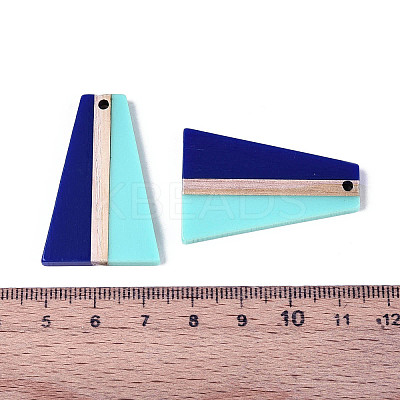 Opaque Resin & Wood Pendants RESI-T057-71A-1
