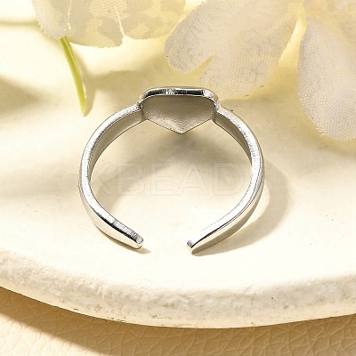 304 Stainless Steel Open Cuff Rings for Women RJEW-R010-04S-1