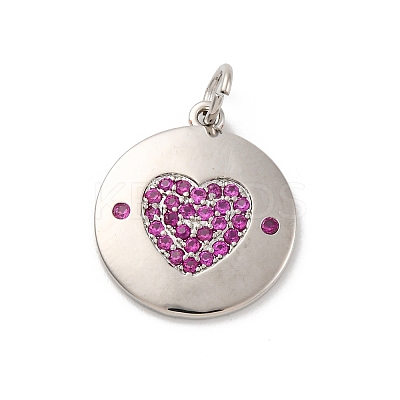 Brass Micro Pave Cubic Zirconia Pendants KK-U033-11P-01-1
