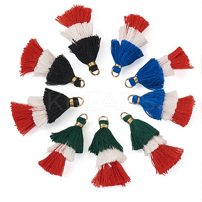 30Pcs 3 Styles Polycotton(Polyester Cotton) Tassel Pendant Decorations FIND-TA0009-07-1